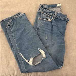 Abercrombie & Fitch Blue Distressed Boyfriend Jeans